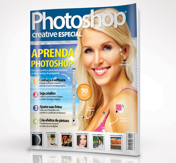 Capa e chamadas da revista Photoshop Creative Especial 1